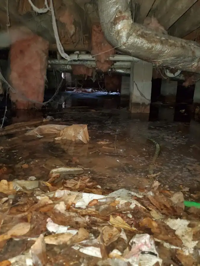 Crawl space flood assessment for Commercial Water Damage Restoration in Columbus